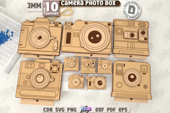 3D Camera Photo Boxes Laser Cut Bundle