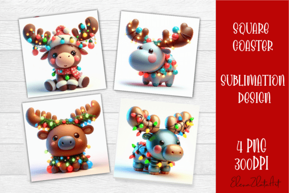 3D Christmas Coaster Animal Sublimation