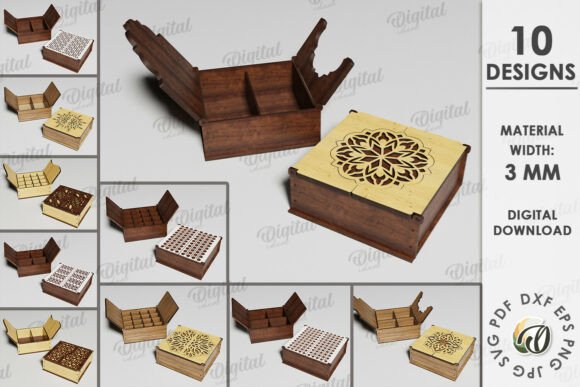 3D Decorative Boxes Bundle Laser Cut