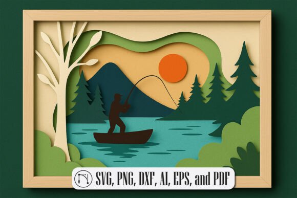 3D Fishing Scene Shadow Box Layer SVG: A Guide to Flawless Nature Decor