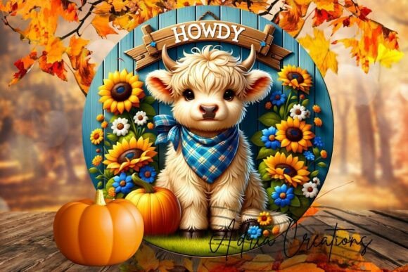 3D Howdy Fall Highland Cow Welcome Sign: Elevating Your Autumn Decor