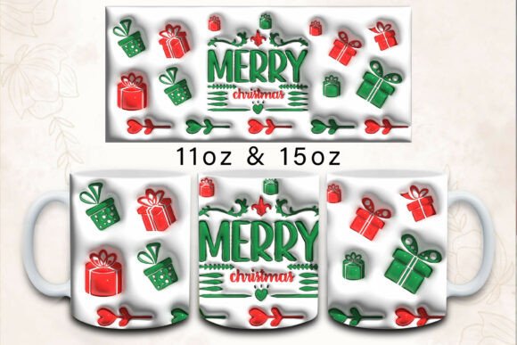 3d Inflated Merry Christmas Mug Wrap