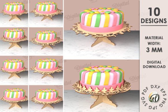 3D Wooden Cake Stands Bundle Laser Cut
