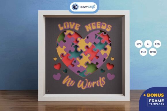 Celebrating Connection: The World Autism Day 3D Shadow Box