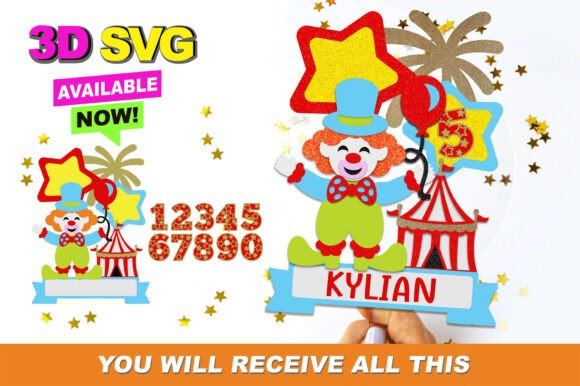 Circus Clown Cake Topper 3D SVG: Bringing Whimsy to Life