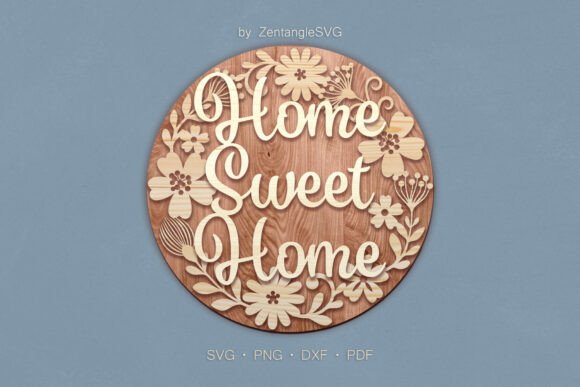 Home Sweet Home 3D SVG Laser Cut Sign