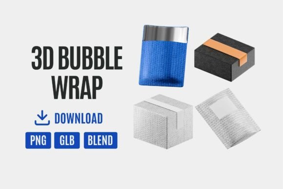 Mastering Modern Packaging Visuals with the 3D Bubble Wrap Packaging Set 03