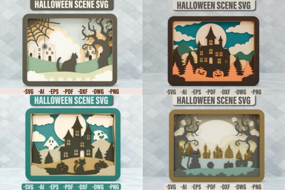 Mastering the Art of 3D Papercut: The Halloween Scene 3D SVG Multilayer BUNDLE