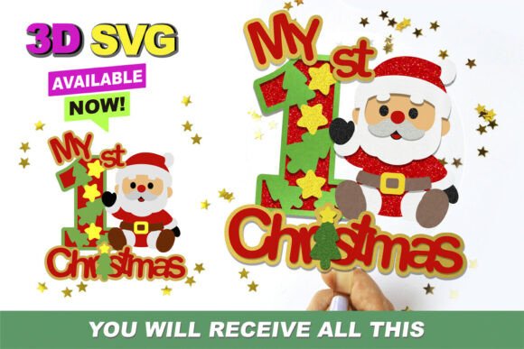 My First Christmas Topper 3D SVG: Bringing Holiday Magic to Life