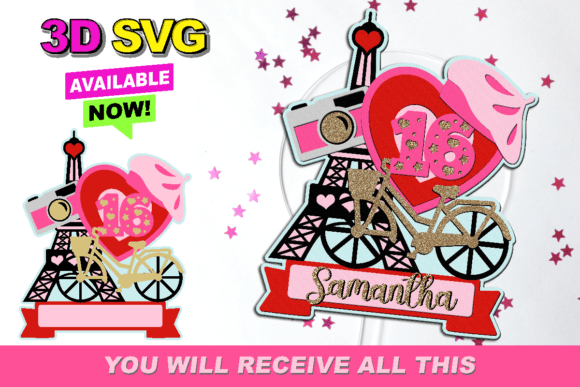 Paris Cake Topper 3D SVG: Elevate Your Designs