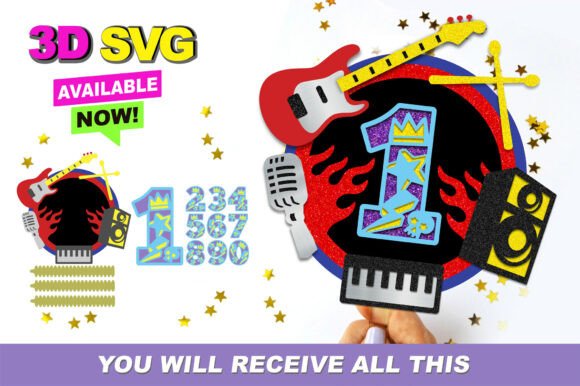 Rock Star Cake Topper 3D SVG: Elevating Celebrations with Digital Craftsmanship
