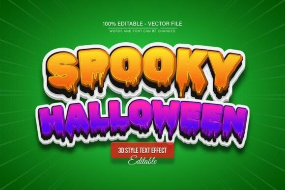 Spooky Halloween 3D Text Effect Editable: A Versatile Design Tool for Creators