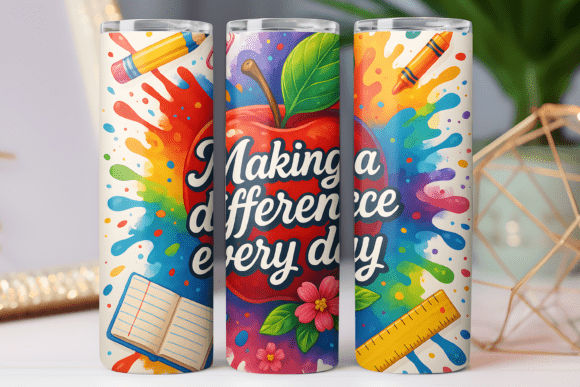 Teacher Tumbler Wrap 3d Png Skinny 20oz