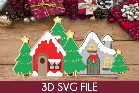 Transform Your Holiday Decor with Christmas Village 3D SVG