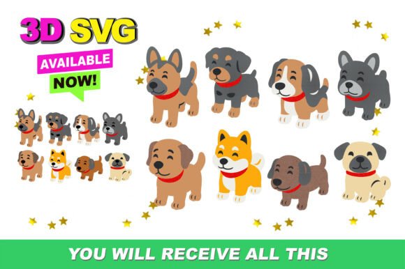 Unlocking Creativity with Cute Dogs Elements 3D SVG for Your Next Project